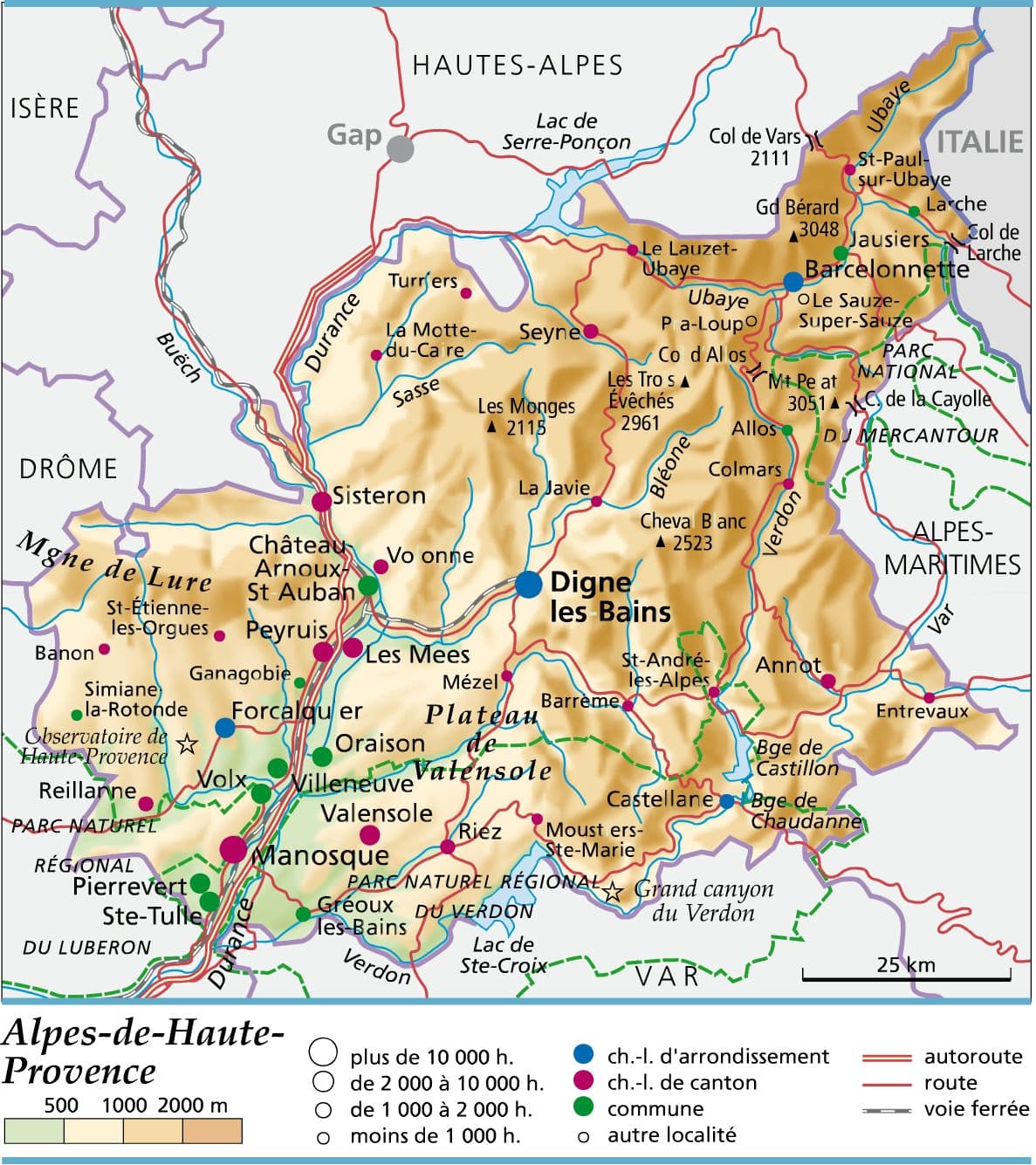 carte alpes haute provence détaillée