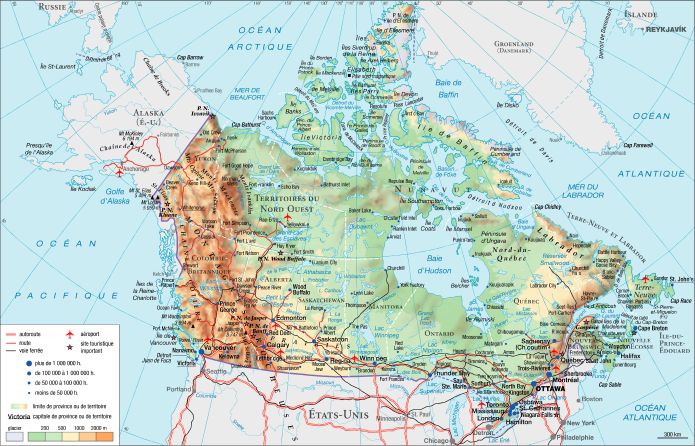 carte geographique du canada