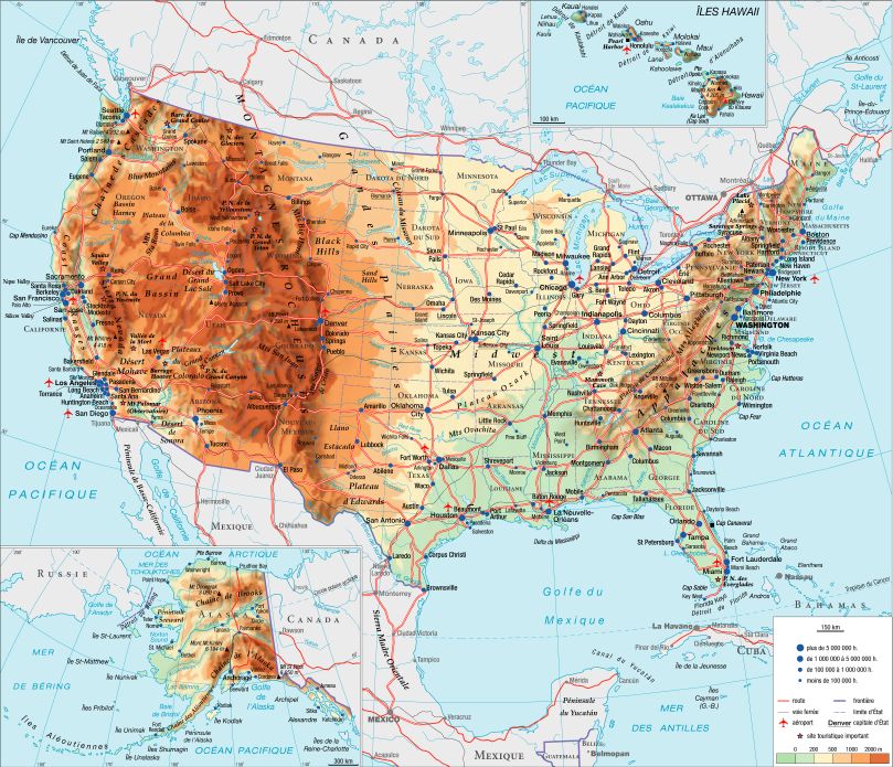Les Rocheuses États Unis cartes