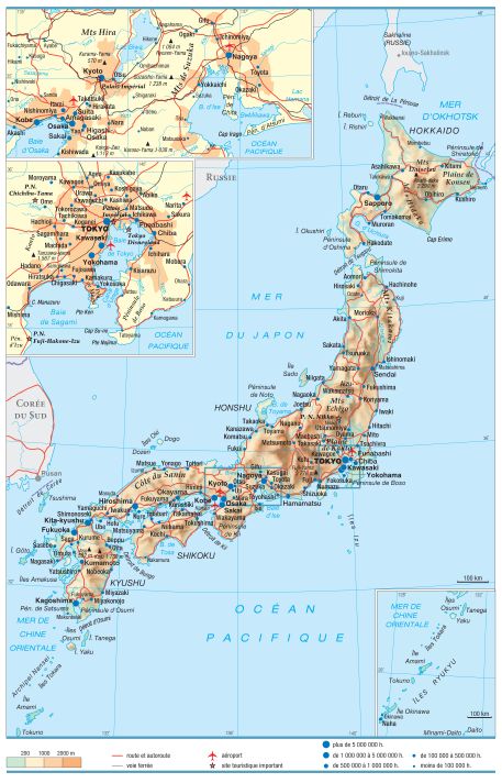 carte géographique du japon