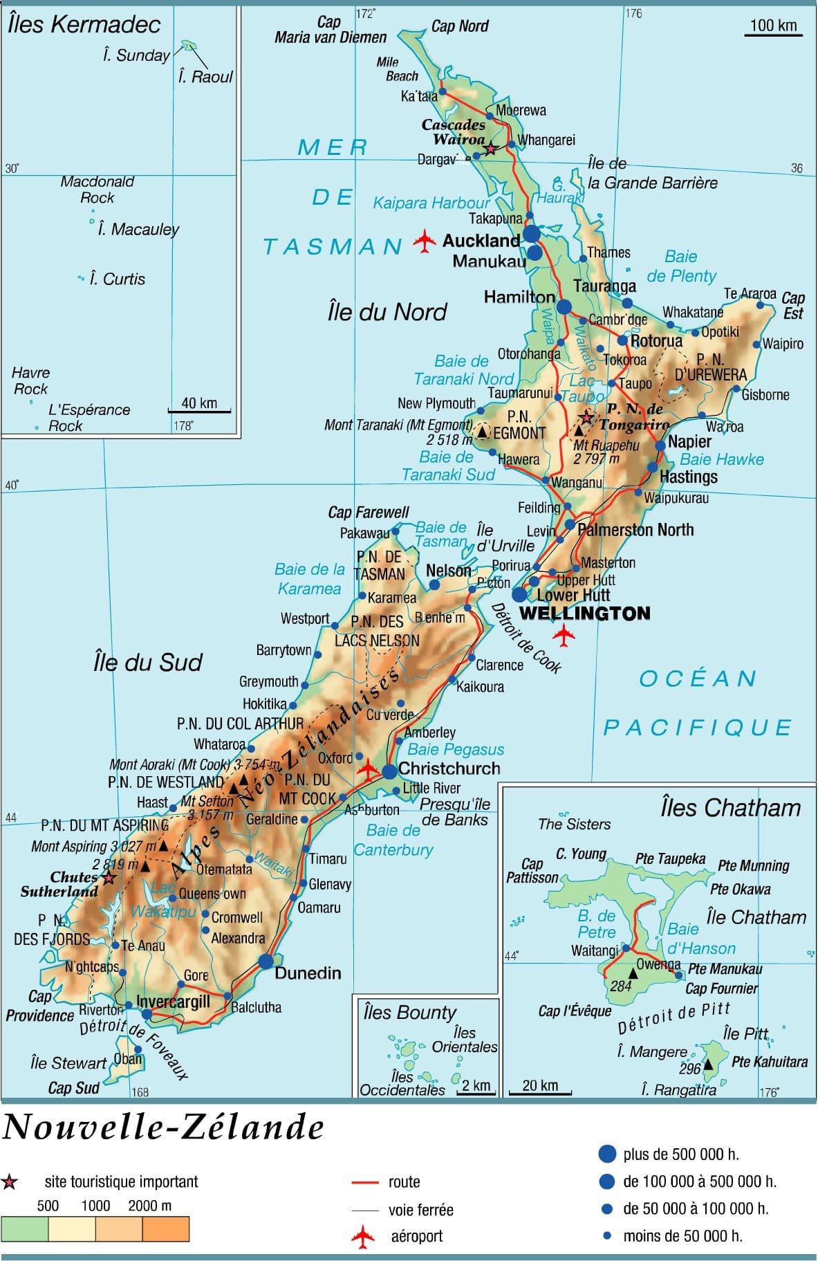 carte de nouvelle zélande