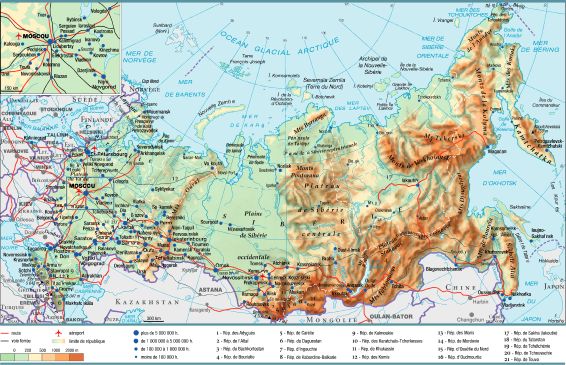 carte geographique de la russie