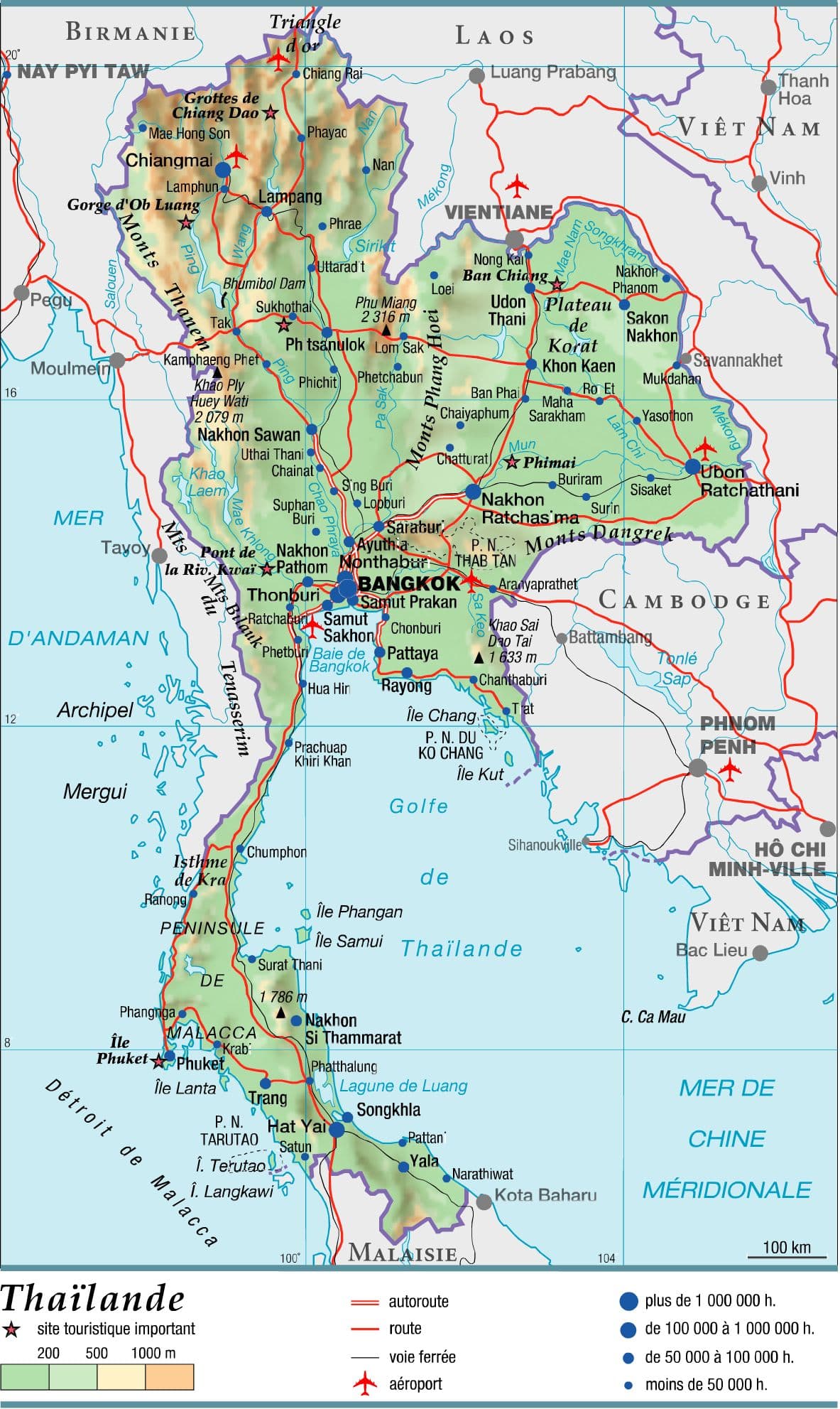 carte de la thaïlande
