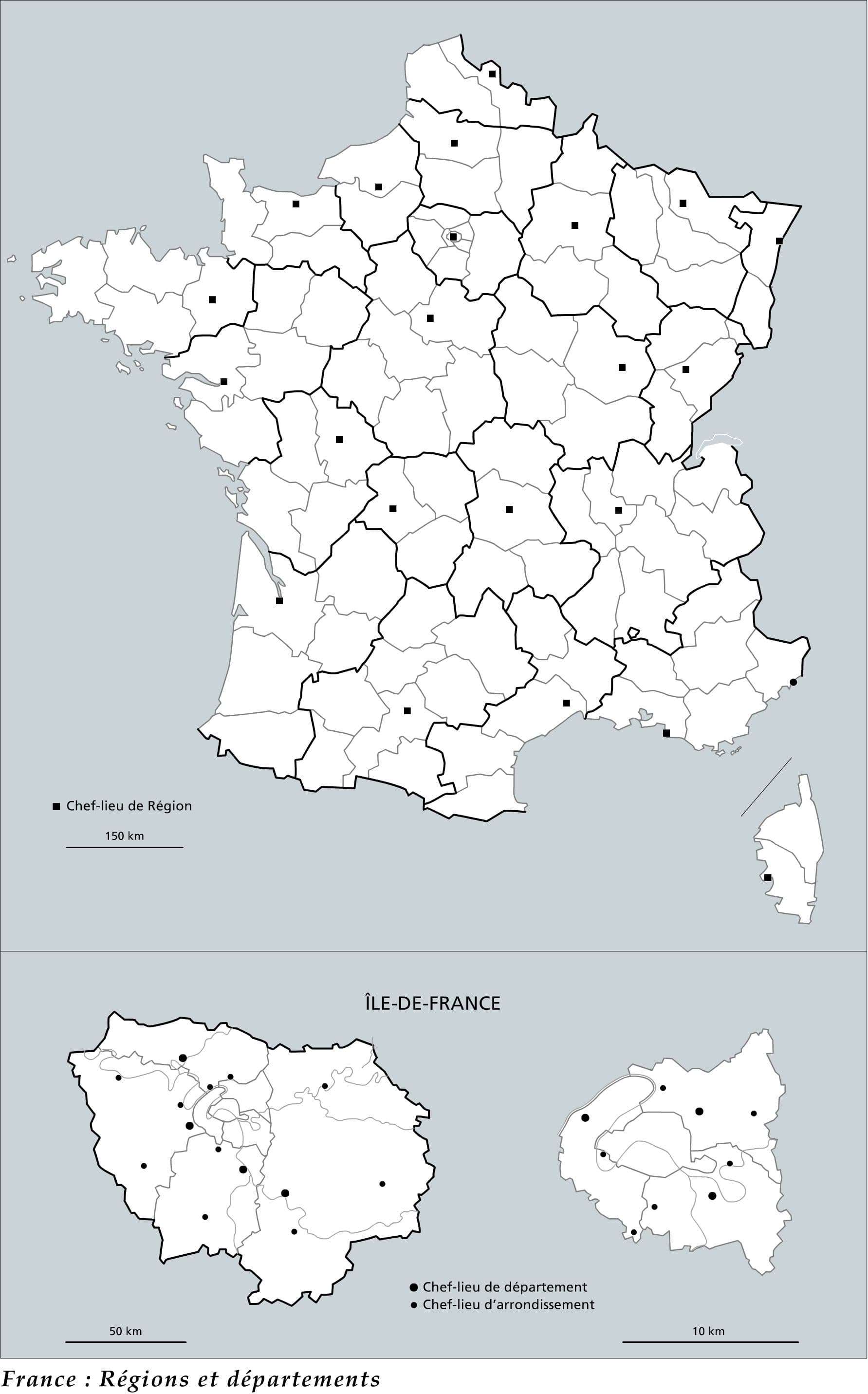 France : régions et départements