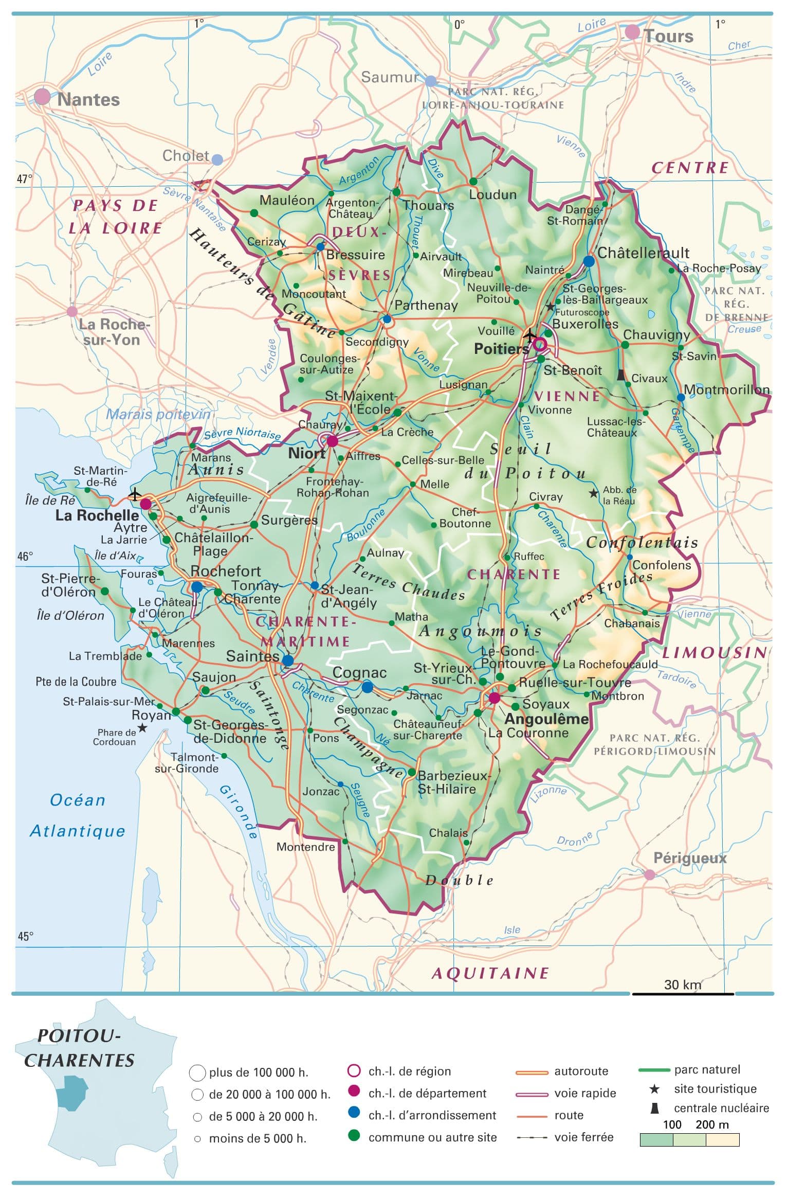 carte poitou charentes