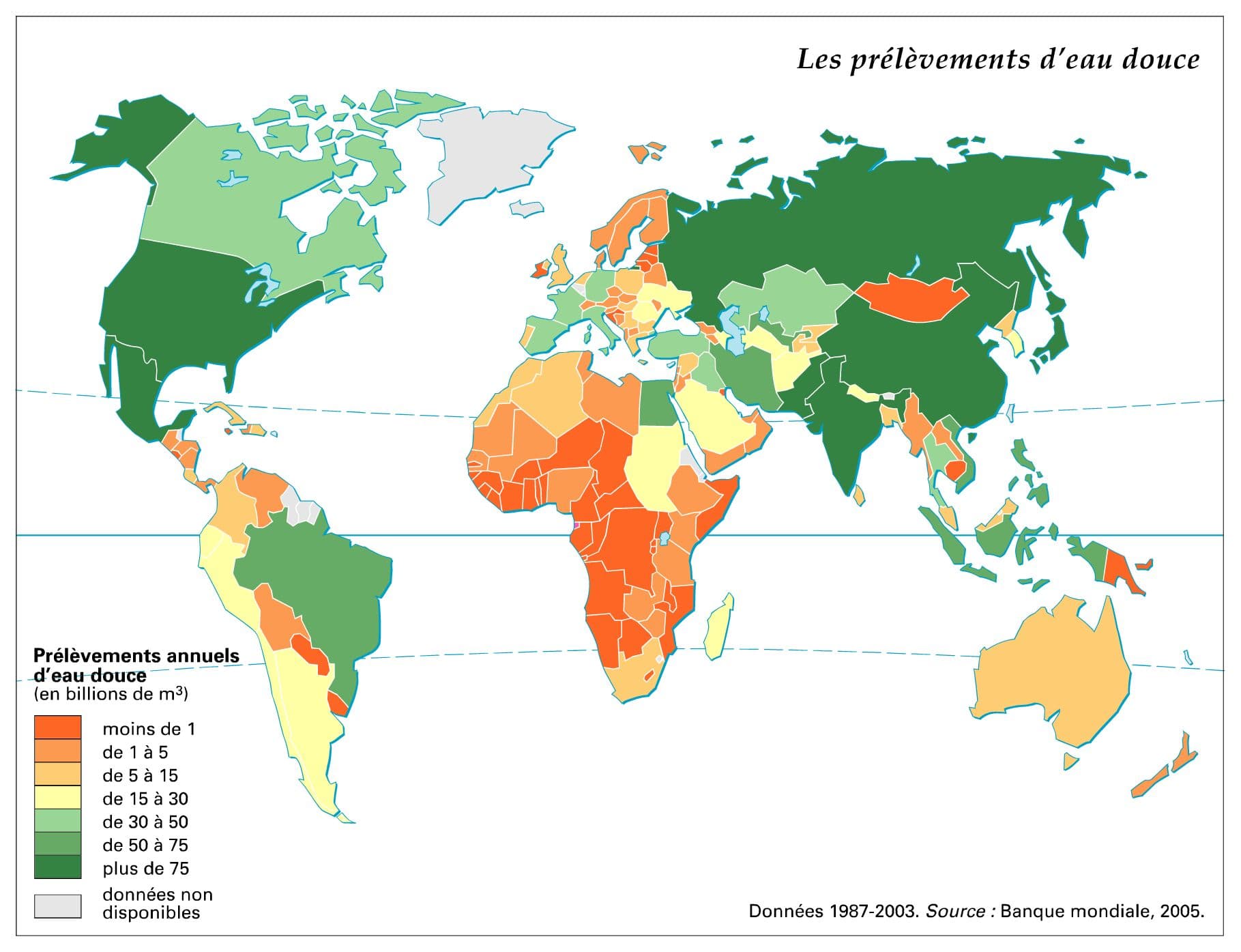Les prélèvements d'eau douce