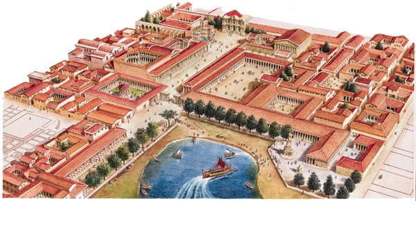 Milet, reconstitution de la région du port Nord