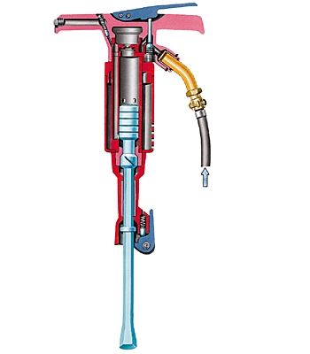 Coupe d'un marteau pneumatique