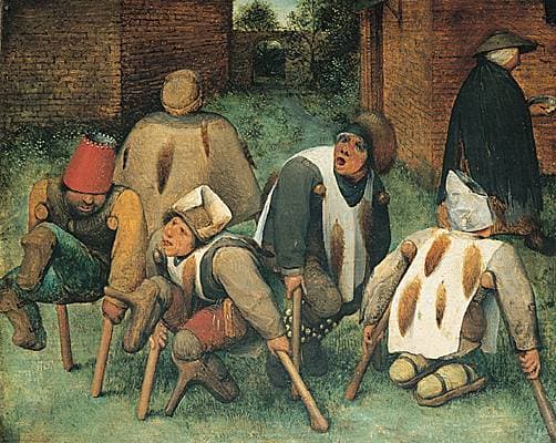 Bruegel l'Ancien, les Mendiants