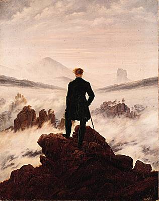 Caspar David Friedrich, <i>le Voyageur au-dessus de la mer de nuages</i>