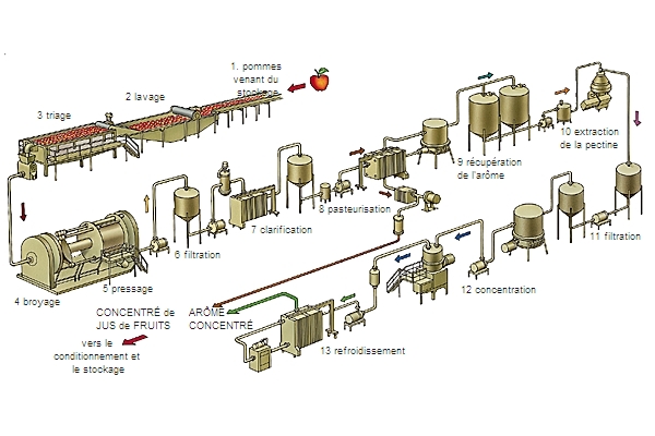 Fabrication d'un jus de fruits