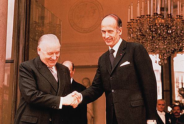 Alain Poher et Valéry Giscard d'Estaing