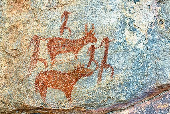 Peinture rupestre du Botswana