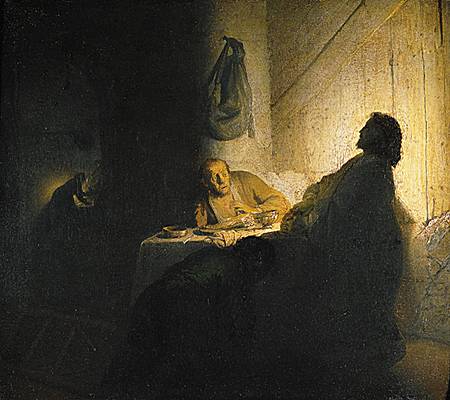 Rembrandt, <i>le Christ et les pèlerins d'Emmaüs</i>
