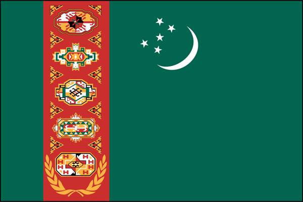 la turkmenie drapeau