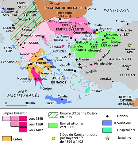 L'Empire byzantin, XIVe siècle