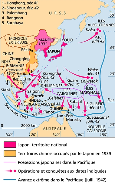 La guerre dans le Pacifique, 1941-1942