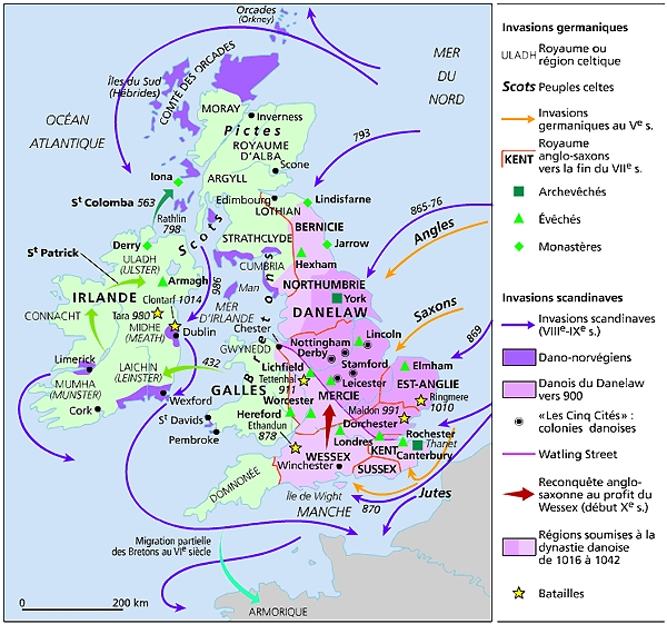 Les invasions germaniques et scandinaves dans les îles Britanniques