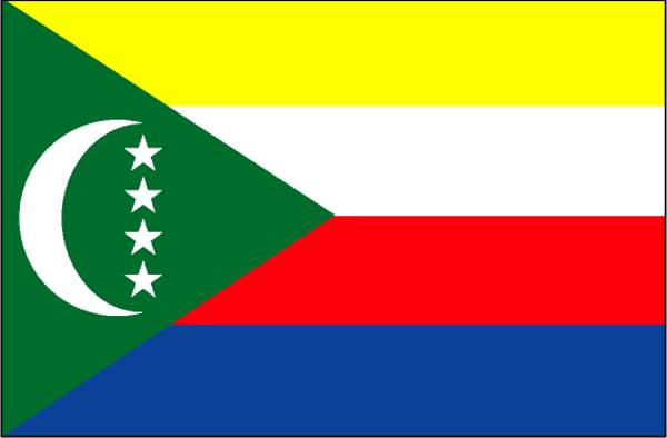 Drapeau des Comores idéal pour une façade ou être agité à la main