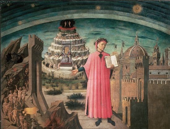 Domenico di Michelino, Dante expliquant la Divine Comédie
