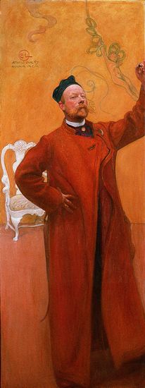 Carl Olof Larsson, <i>Devant la glace, autoportrait</i>