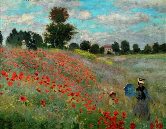 Les Coquelicots. Peinture à l'huile (1873) de Claude Monet. (Musée d'Orsay, Paris.)