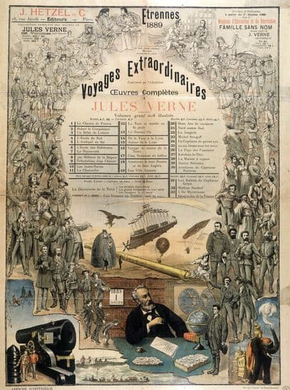 Jules Verne, affiche pour les Voyages extraordinaires