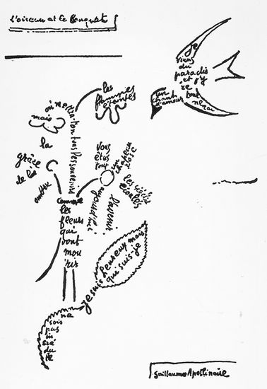Guillaume Apollinaire, l'Oiseau et le bouquet