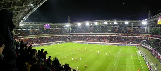 Match de football, vue panoramique