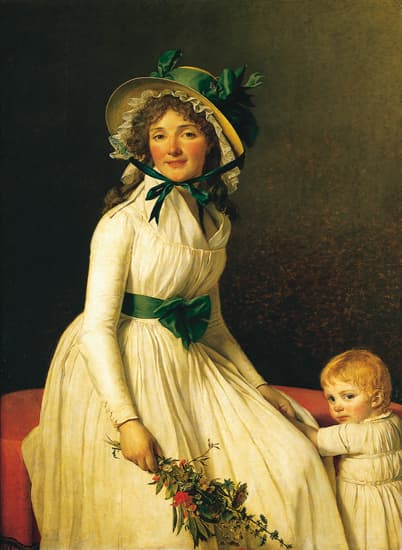 Louis David, Émilie Sériziat et son fils