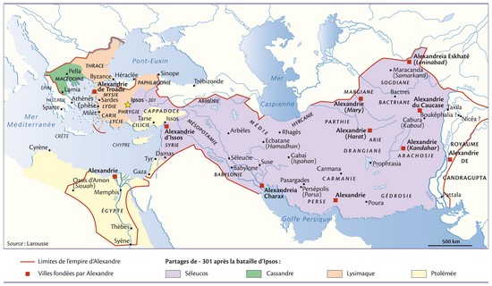 L'empire d'Alexandre et son partage
