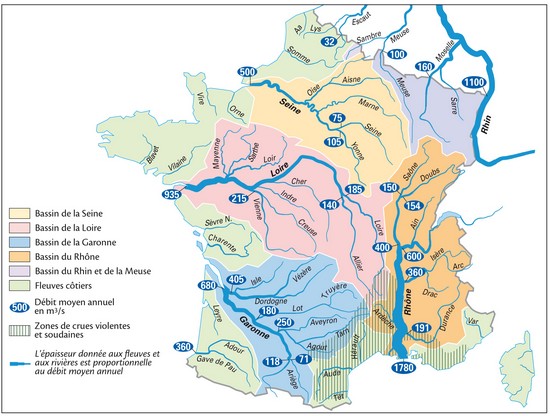 France, les bassins fluviaux