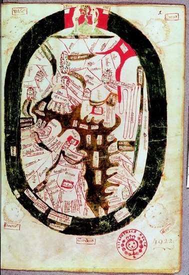 Carte du monde en forme de chlamyde