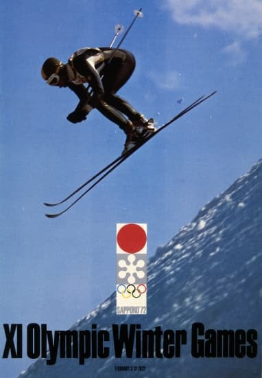 Affiche officielle des jeux Olympiques d'hiver de Sapporo, en 1972.