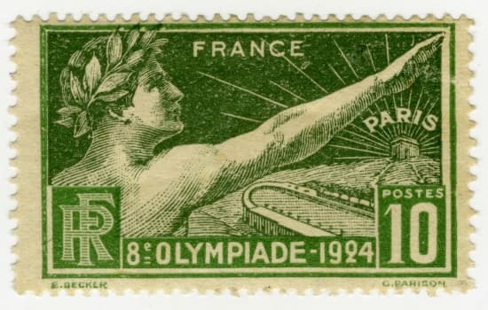 Timbre émis à l'occasion des jeux Olympiques de Paris, en 1924.