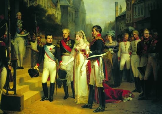 Napoléon reçoit la reine Louise de Prusse à Tilsit, 6 juillet 1807