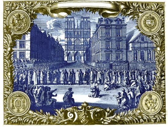 Procession devant Notre-Dame de Paris