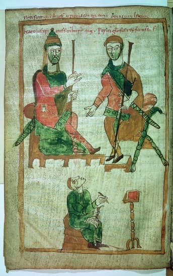 Charlemagne et son fils Pépin