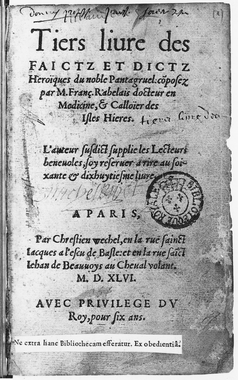 <i>Pantagruel, Tiers livre.</i> <i>Pantagruel, Tiers livre.</i>