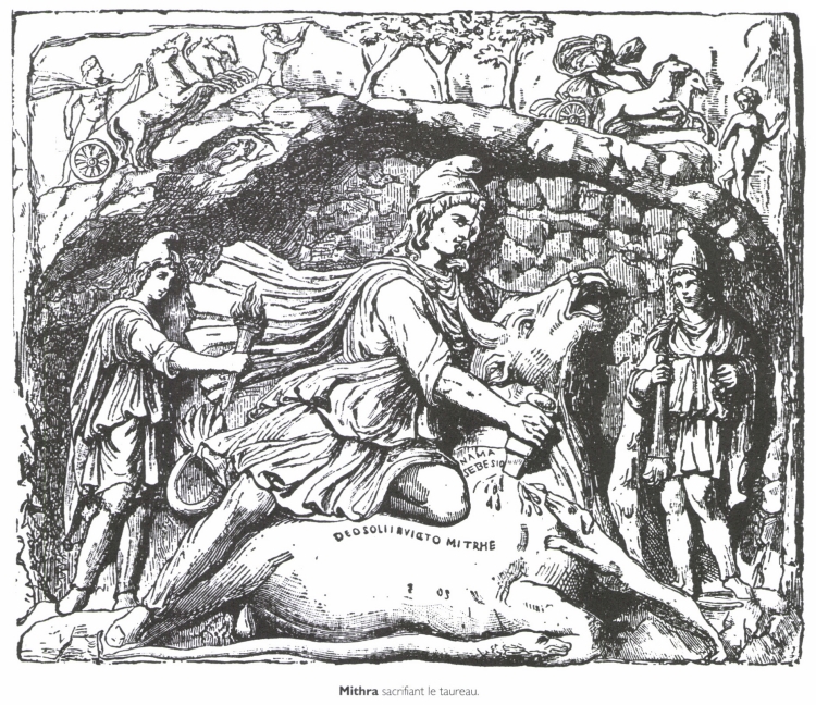 Mithra sacrifiant le taureau. Mithra sacrifiant le taureau.