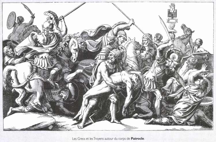 Les Grecs et les Troyens autour du corps de Patrocle.