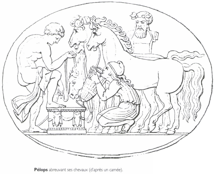 <B>Pélops</B> abreuvant ses chevaux.