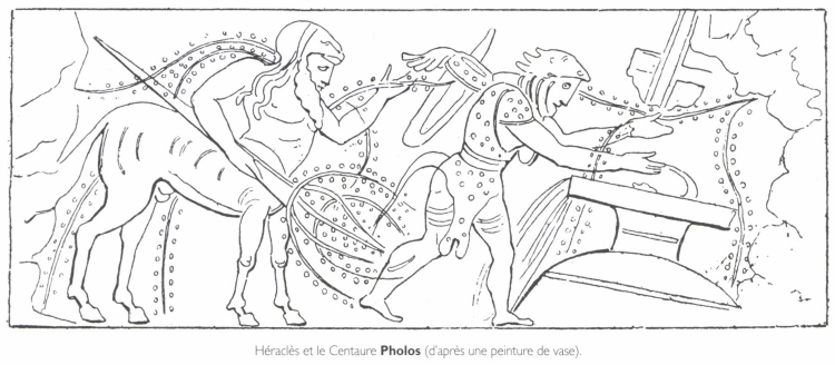 Héraclès et le Centaure Pholos. Héraclès et le Centaure Pholos.