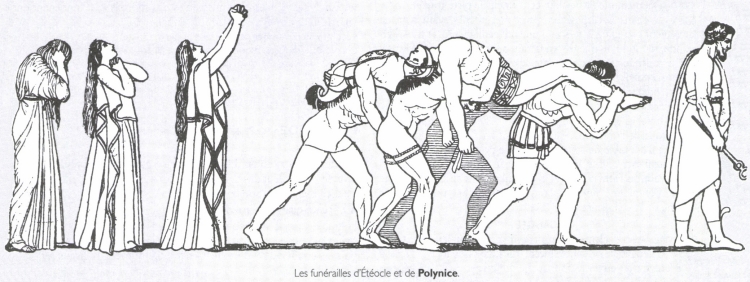 Les funérailles d'Étéocle et de Polynice. Les funérailles d'Étéocle et de Polynice.