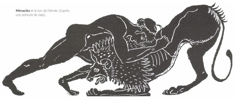 Héraclès et le lion de Némée. Héraclès et le lion de Némée.
