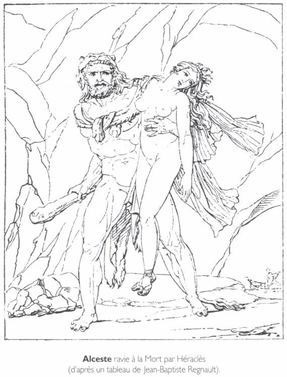 <B>Alceste</B> ravie à la Mort par Héraclès.