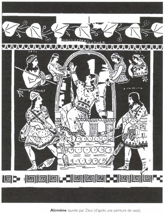 Alcmène sauvée par Zeus.
