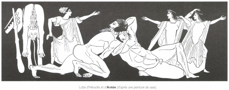 Lutte d'Héraclès et d'Antée. Lutte d'Héraclès et d'Antée.