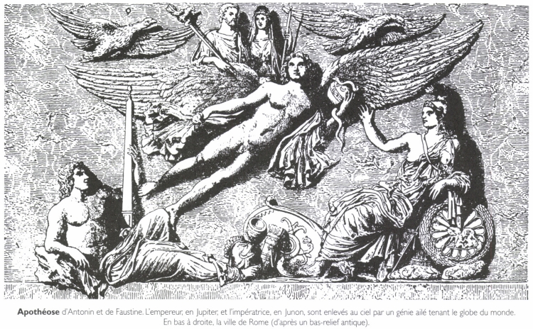 <B>Apothéose</B> d'Antonin et de Faustine.