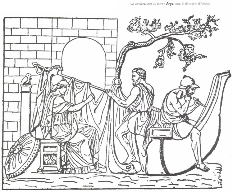 La construction du navire Argo , sous la direction d'Athéna. Média